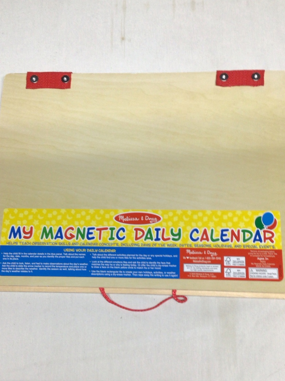 Melissa & Doug Magnetic Daily Calendar - Yellow with Red Accents